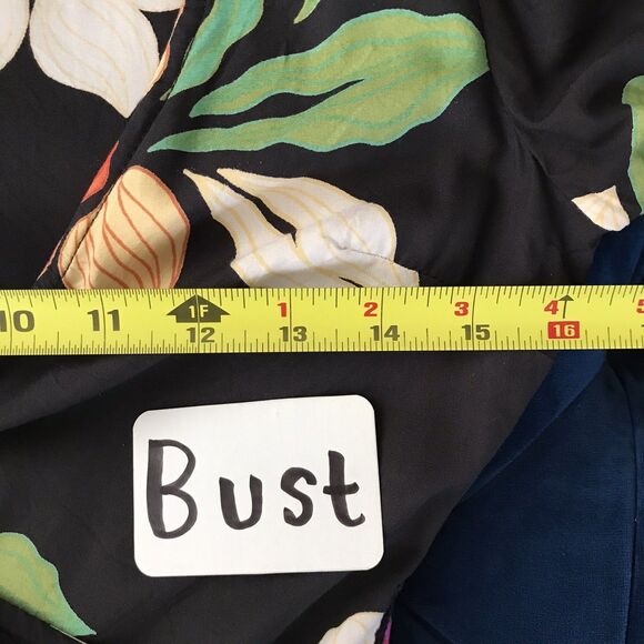 Billabong Black Colorful Floral Short Sleeve V Neck Mini Wrap Dress - XS - Picture 7 of 9